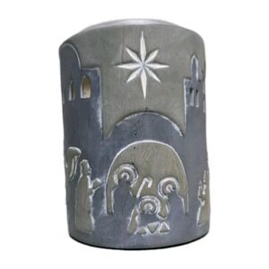 Scentsy Bethlehem Nativity Gray Pierced Ceramic Wax Warmer Light BASE ONLY